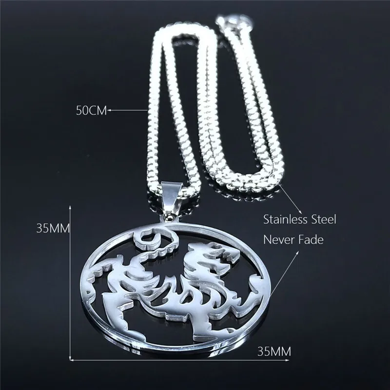 Stainless Steel Shotokan Karate Martial Arts Pendant Necklace for Women/Men Symbol Shotokan Statement Necklace Jewelry N4409S04