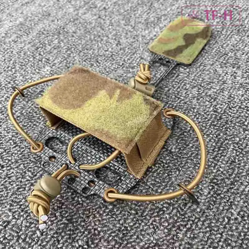 Elastic Cord Fixed T-type Frame Tactical Helmet Pvs31 NVG Battery Storage Pouch Bag Pack Airsoft Hunting