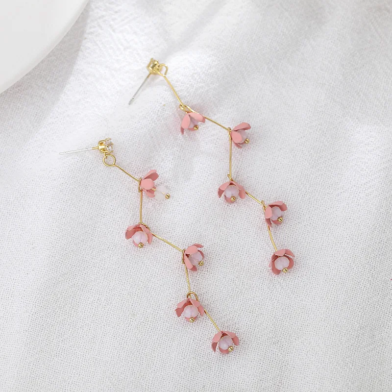 Pink Flower DEL LUNA Hotel IU Korean dramas TV Fashion Eardrop Elegant For Women Earrings brincos ornament