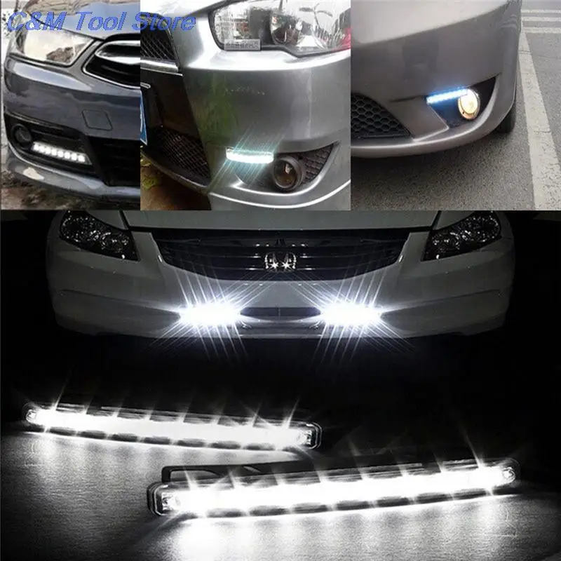 New 8 LED Daytime Running Light Cars DRL The fog Driving Daylight Head drl lamps For Automatic Navigation Lights Singnal Lamp