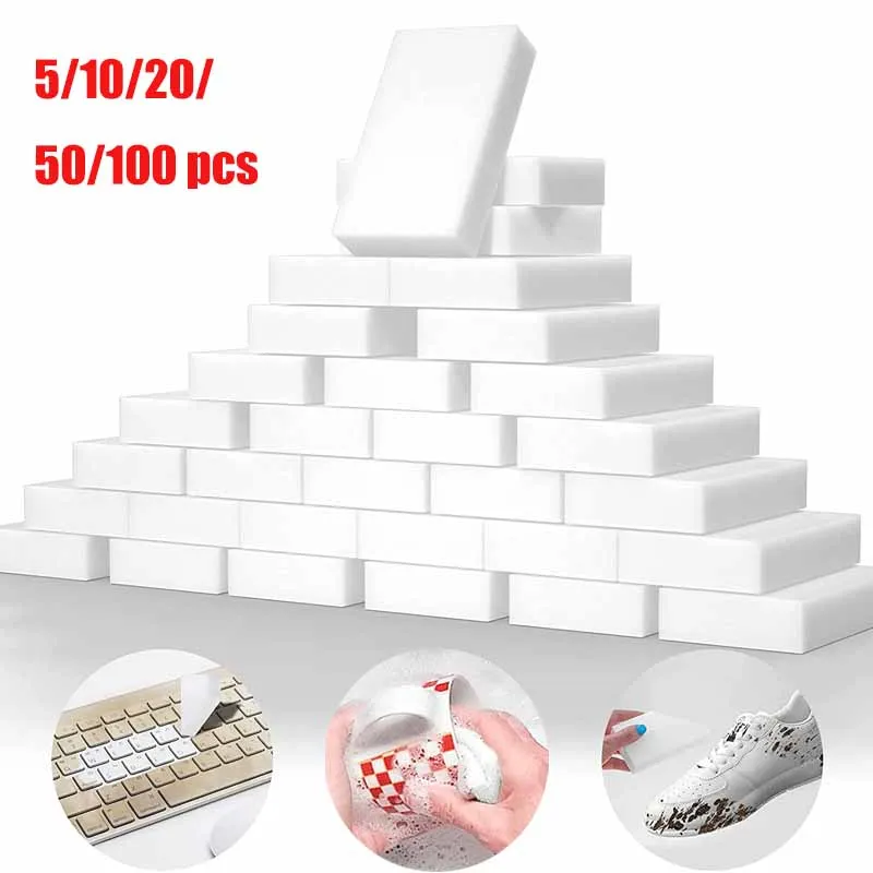 100*60*20mm Car Kitchen Shoes Cleaner Melamine Sponge Nano Dishwashing Magic Sponge Eraser for Bathroom Kitchen Office Cleaning