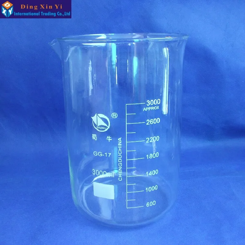 SHUNIU-vaso de vidrio transparente de borosilicato para laboratorio de química, de forma baja, 50/100/150/200/250/500/1000/2000/3000ml