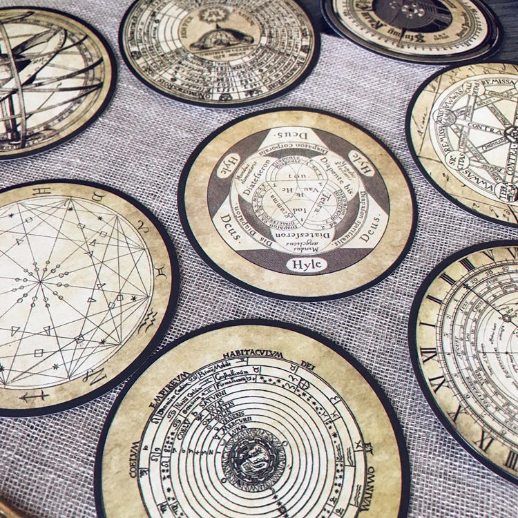 8Pcs/Pack Vintage Constellation Navy Compass Sticker DIY Craft Scrapbooking Album Junk Journal Planner Decorative Stickers