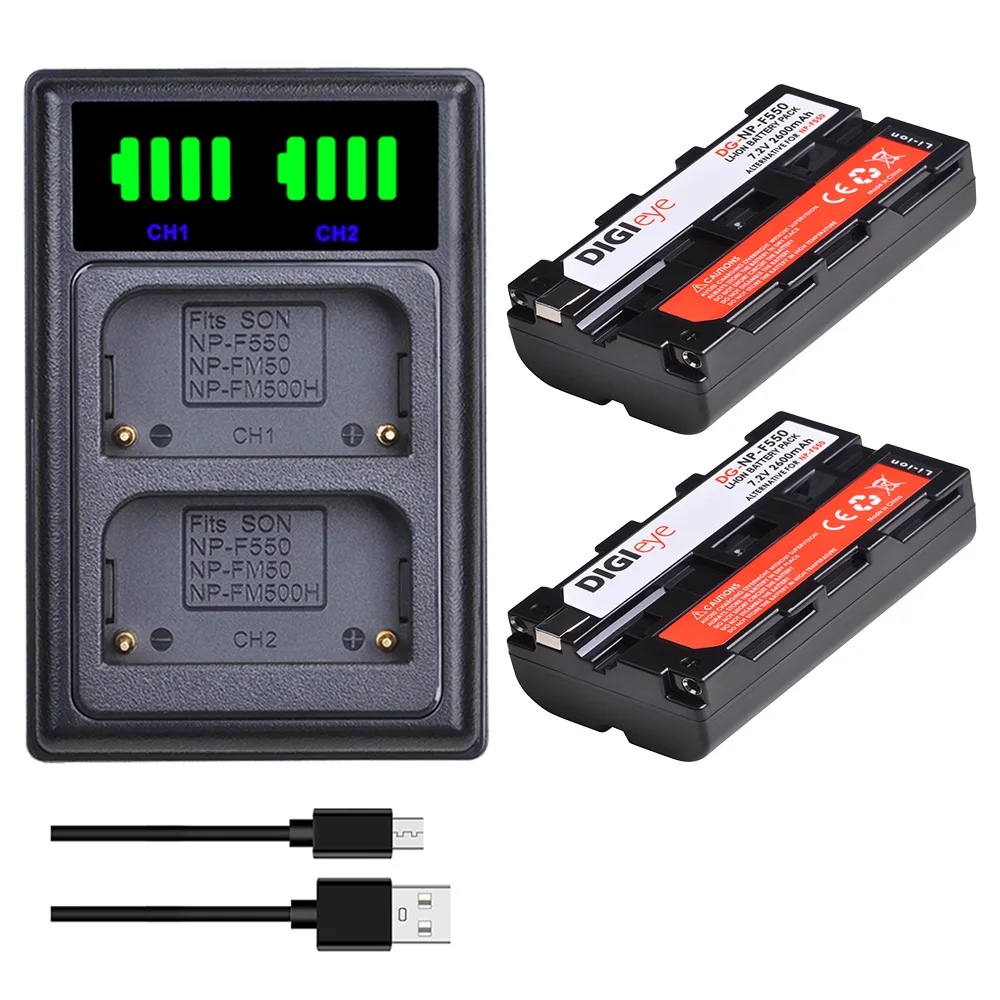 

Аккумулятор NP-F550, NP-F330, NP-F530, NP-F570, NP-F730, NP-F750, двойное зарядное устройство со светодиодной подсветкой, Тип C, для Sony CCD-SC55, CCD-TRV81, MVC-FD81