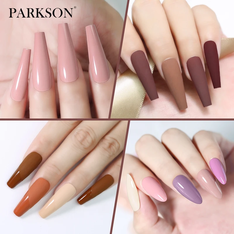 Parkson Nail Gel Polish Long Lasting Glass Bottle Gel Varnish Hybrid Varnishes Matt Top Orange Red Soak Off LED UV Manicure Art