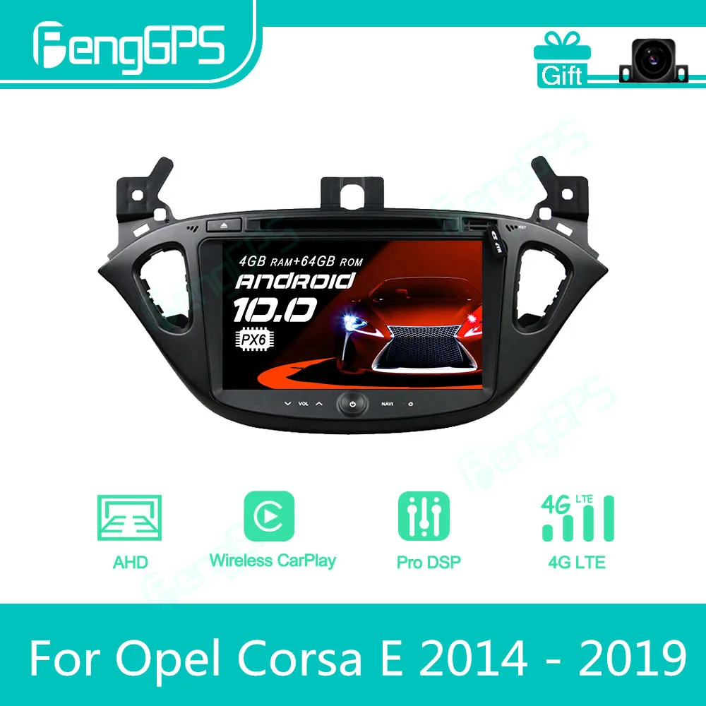 For Opel Corsa E 2014 - 2019 Android Car Radio Stereo Multimedia DVD Player 2 Din Autoradio GPS Navigation PX6 Unit Screen