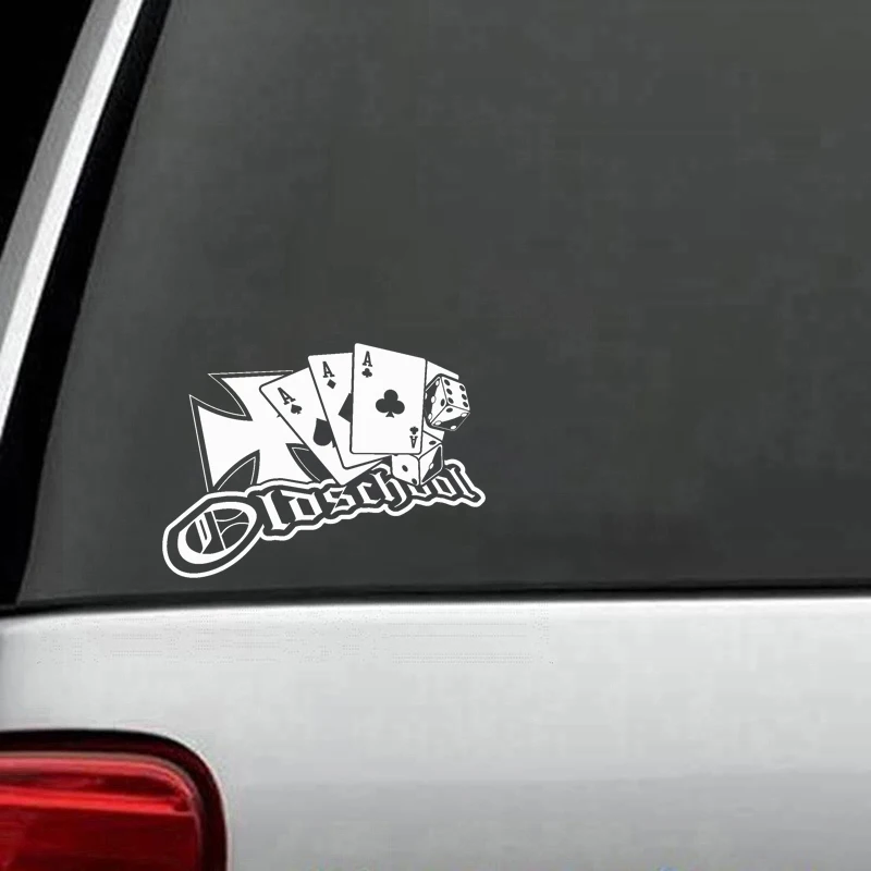 JuYouHui Acessórios Exteriores Decalque Lindo Adesivo de Carro Old School-Humor Logo Mapa Poker Car Styling Decalque Para-choques Decalques de Vinil