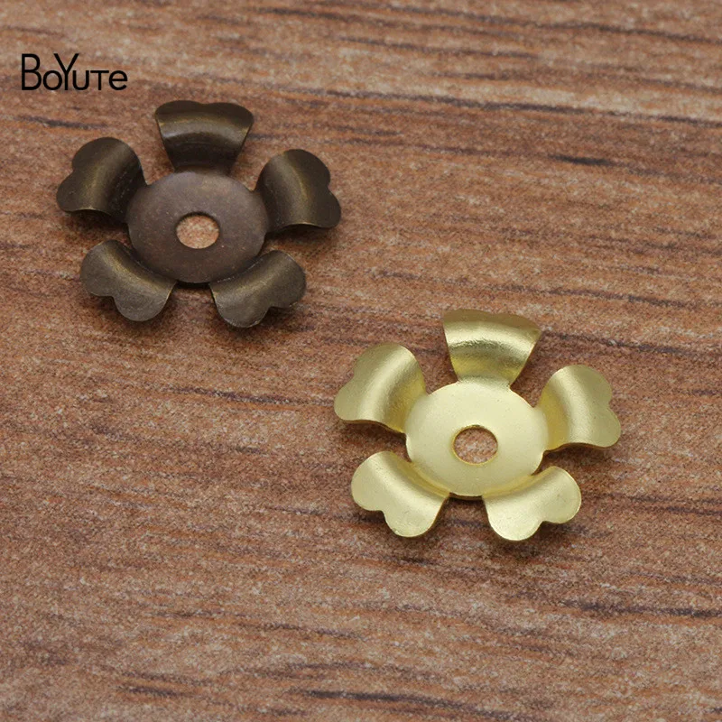 BoYuTE Metal Brass Stamping Flower, Materiais DIY, Jóias Fazendo Suprimentos, 10mm, 200 Pcs por lote