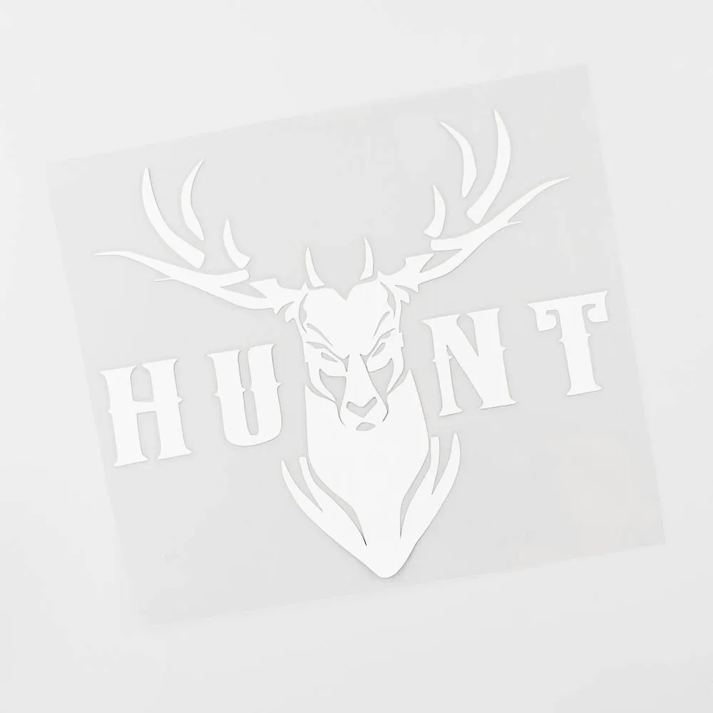 YJZT 15.6CM×13.4CM Personality Car-styling Hunt Deer Vinyl Car Stickers Decal Black/Silver