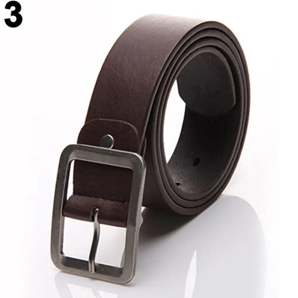 Men's Fashion Belt Faux Leather Buckle Waist Strap Business Casual Belt