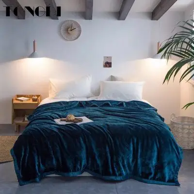 

Супермягкое теплое флисовое элегантное одеяло TONGDI, однотонное покрывало для дивана на зиму, всесезонное плюшевое покрывало машинной стирки