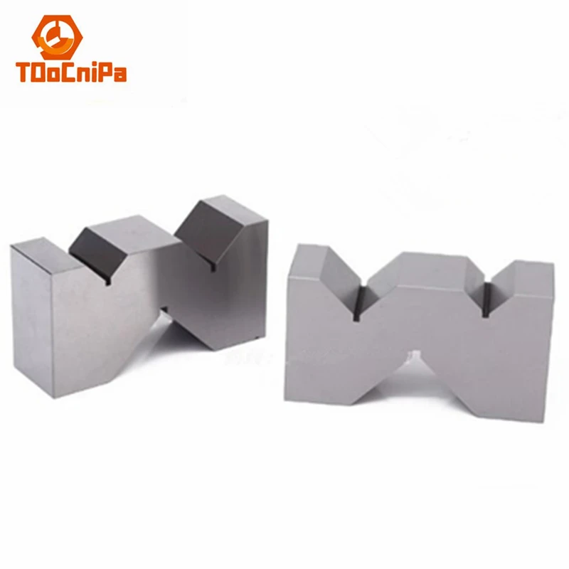 A pair High Accuracy Carbon Steel M Type V-block 50mm For Platform Measurement Steel Precision M-frame Parallel Pad Block