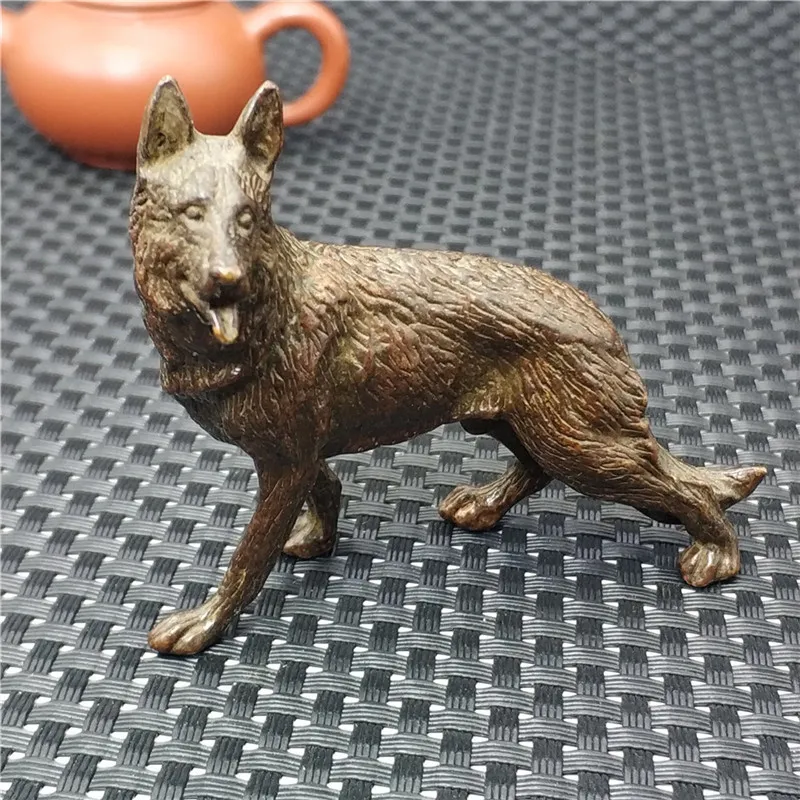 

Collection pure copper carving war wolf pendant animal statue amulet wolf king home decoration accessories gift