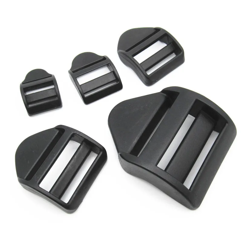 

10pcs Plastic Black Ladder Lock Slider Release Buckles for Backpack Straps Webbing