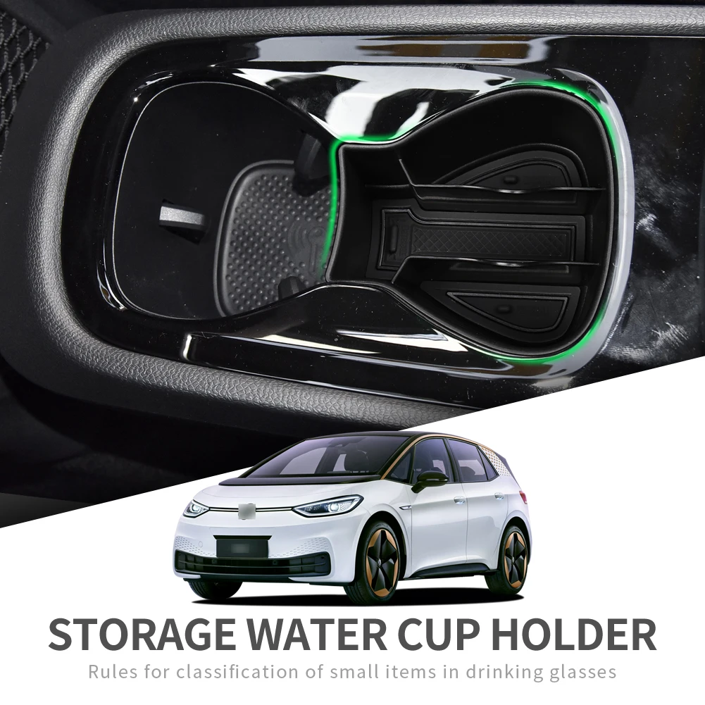 SMABEE for VW ID.3 ID3 ID 3 Cup Holder Anti-Slip Shock-Absorbing Cup Storage Box Water Cup Box Accessories