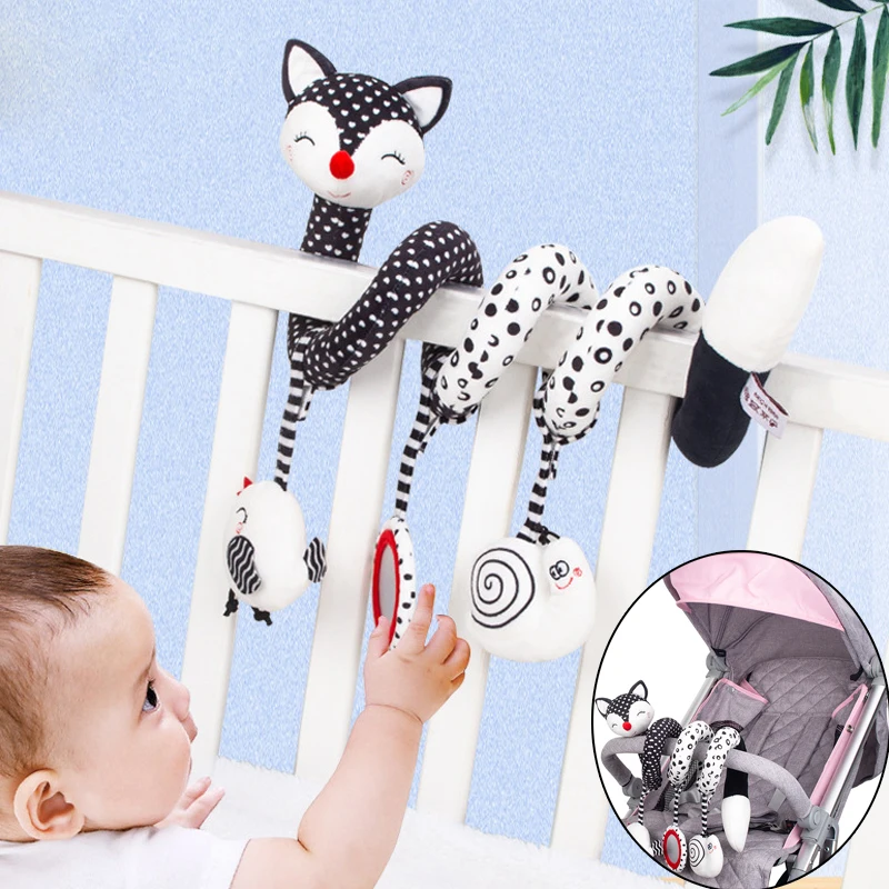 Babys Rattles Toy for Toddler Girls Plush Doll Animals Fox educational Infant Sensory Bed Bell Baby Toys 3 6 12 Months Old Gifts