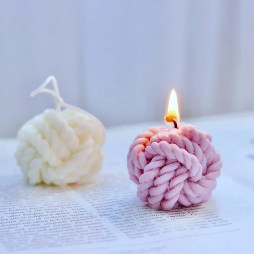 

1pc 3D Woolen Ball Design Silicone Candle Molds Korean Candle Mold Handmade Soy Candles Making Aromatherapy Gypsum Wax Soap Mold