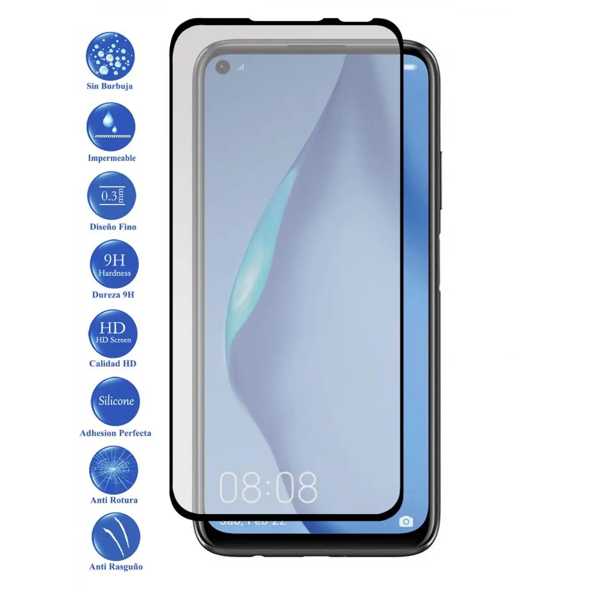 Huawei P40 Lite tempered glass black 9H glass screen Protector for mobile phone