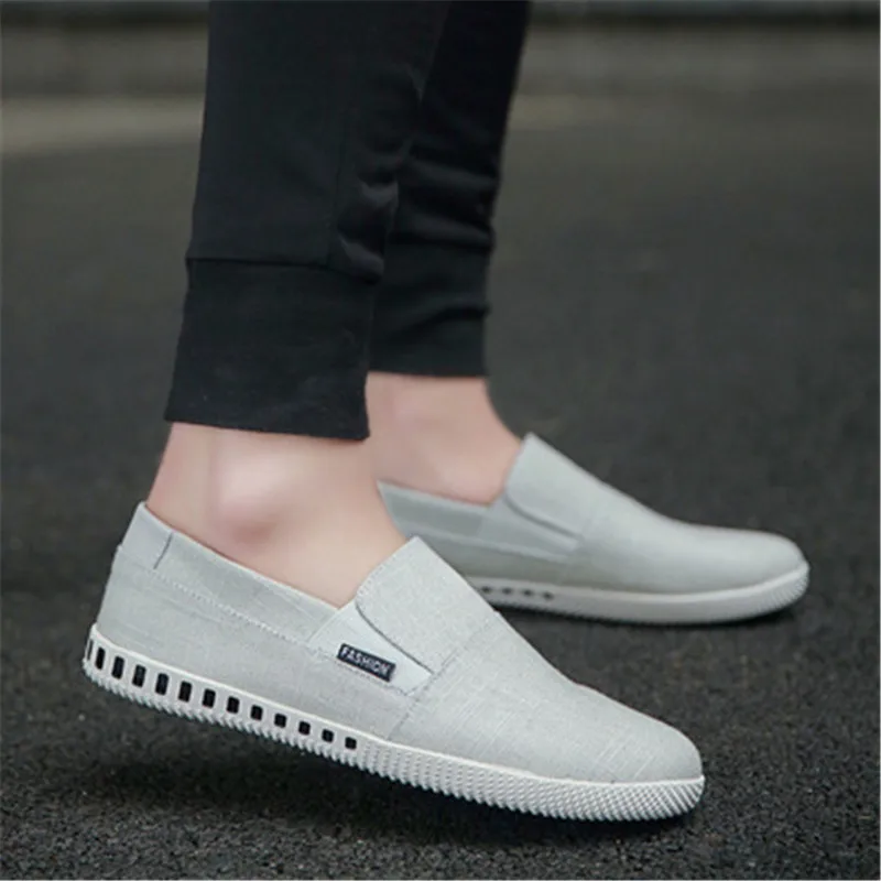 Summer breathable cloth shoes Men\'s Bean leisure shoes Youth lazy footwear Korean fashion canvas shoes