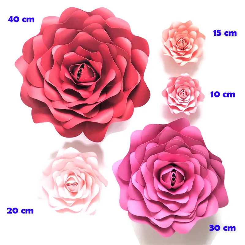 Giant Paper Flowers Large Rose Wedding Flower Wall Backdrops Decor Nursery Wall Decor Fleur Artificielle Mariage Boda Rosa Flore