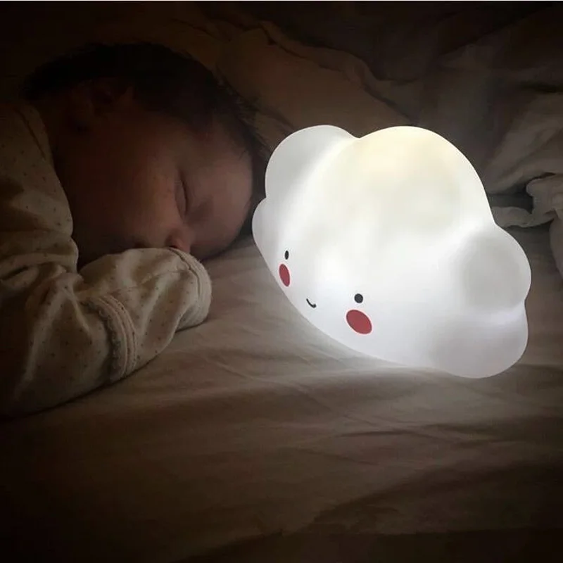 Cute Cloud LED Night Light Kids Bedside Lamp Battery Operated Bedroom Room Decoration Cloud Nightlight For Kid Children Gifts