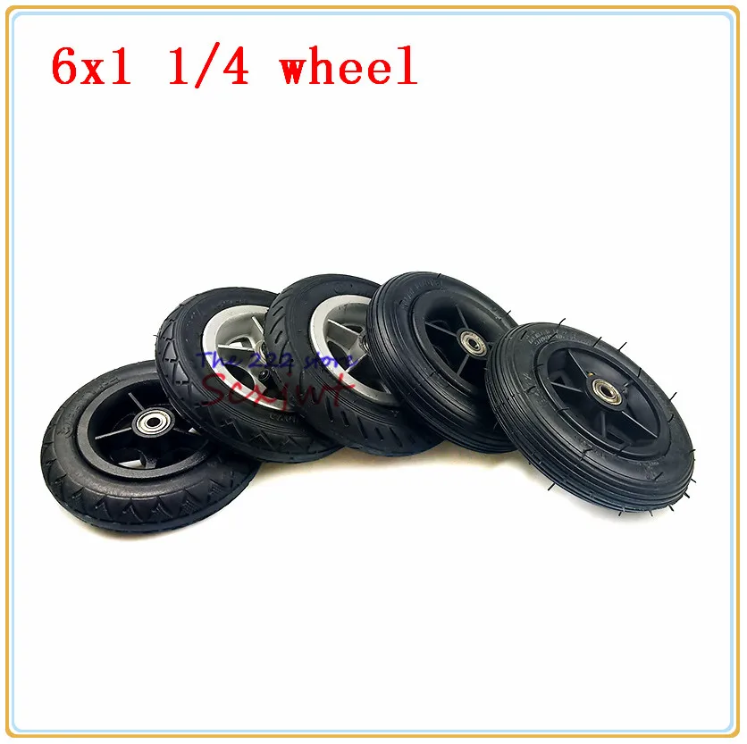6X1 1/4 Wheels 150mm 6 inch solid / Pneumatic Tire Inner Tube with 4 rims for gas electric scooters e-Bike A-Folding Bike