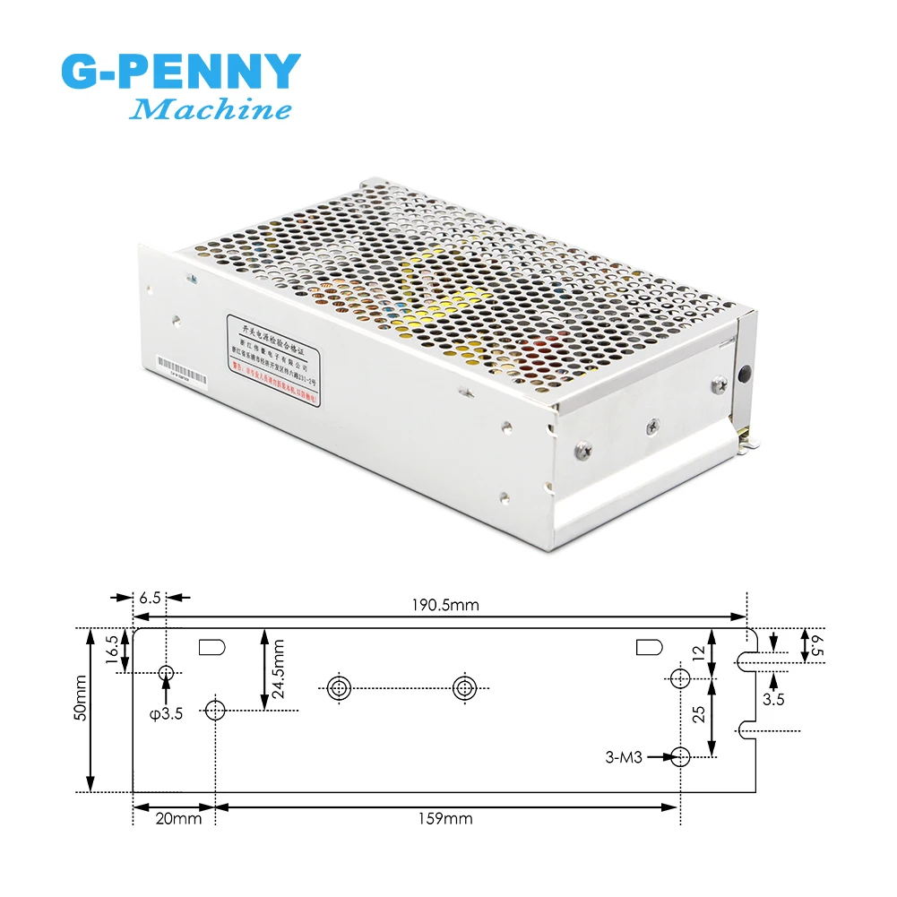 DC Power Supply 150w Input AC90～132VAC/180～264VAC Output 5/12/15/24/36/48 Switch For CNC stepper motor CNC machine