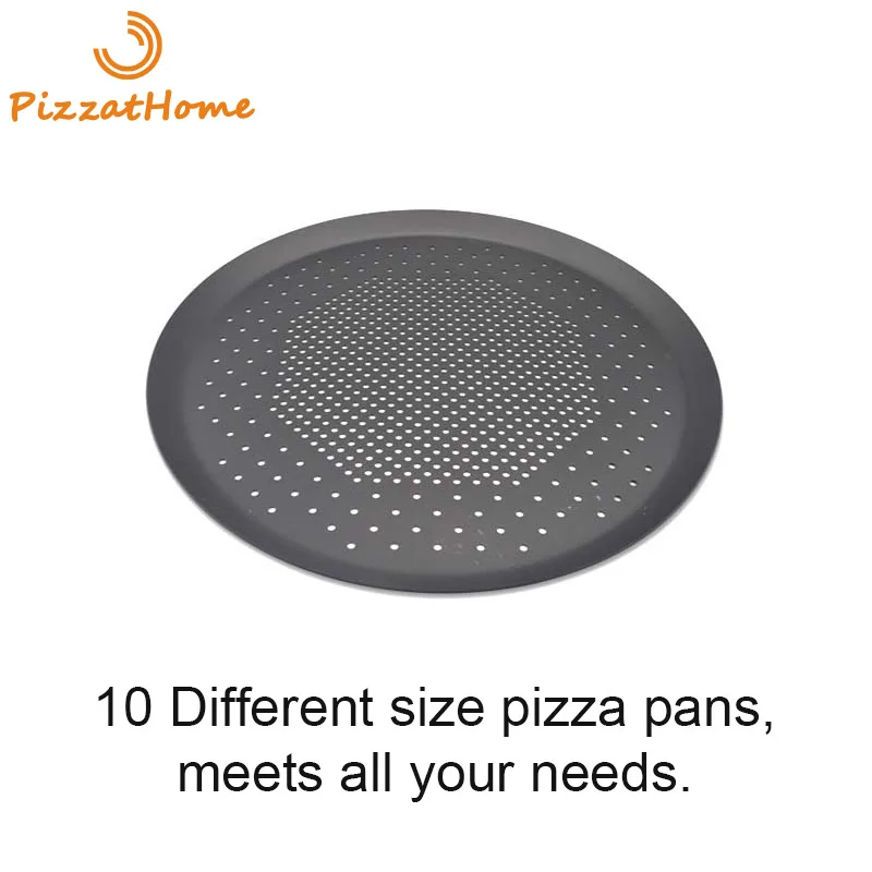 PizzAtHome 6 to 16 inches Pizza Pan Perforated Aluminium Alloy Non-stick Plate Deep Dish Bakeware Round Pizza Tray Baking Tool