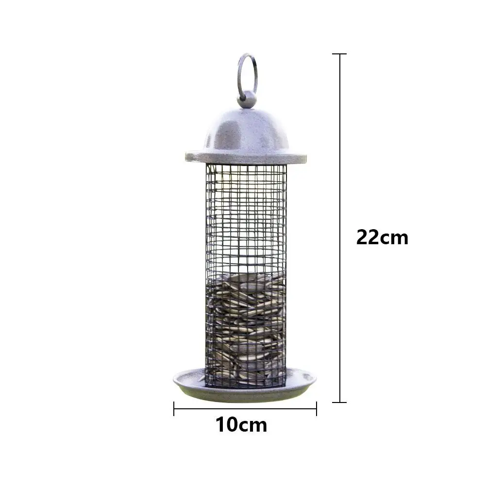 Bird Feeder Metal Balcony Bird Food Dispenser Hanging Wild Bird Feeder with Hanging Ring for Indoor Outdoor Garden Yard Decor