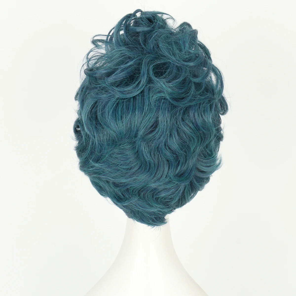 Miss U Hair-peluca corta ondulada de elfo mágico para hombre y niño, disfraz de Halloween, pelo azul y gris