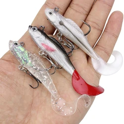 8cm 9g C Tail Jig Head 3D Eyes Soft Bait Silicone Swimbaits Artificial Bionics Fish Wobblers Shad Bass Pike Carp Fishing Lure