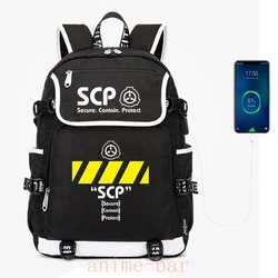 SCP Foundation Backpack Men Black Backpacks Laptop Shoulder Bags Teens Kids Travel Bagpack Cartoon Packsack Student School Bags