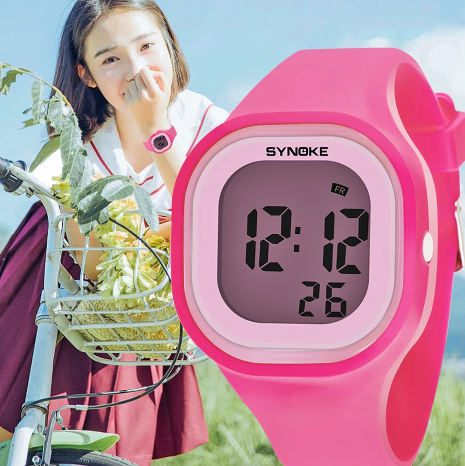 UTHAI CE05-relojes digitales para niños, pulsera deportiva resistente al agua, LED, Jelly Boy Girl, estudiantes, reloj despertador