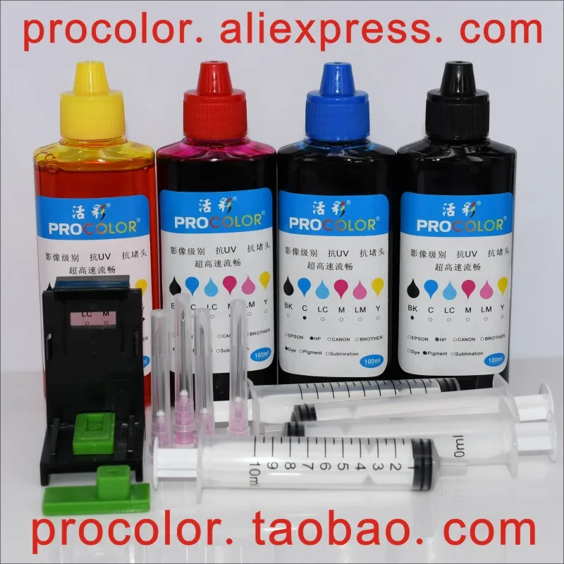 

CISS Dye ink refill kit tool for HP 304 304xl Deskjet 3720 3721 3723 3724 3730 3732 3752 3755 3758 ink Cartridge inkjet printer