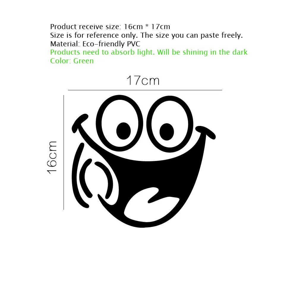 Luminous Smiling Wall Stickers For Bathroom Decor Glow In The Dark Waterproof Decals Room Cupboard Decoration Funny Toilet Mural