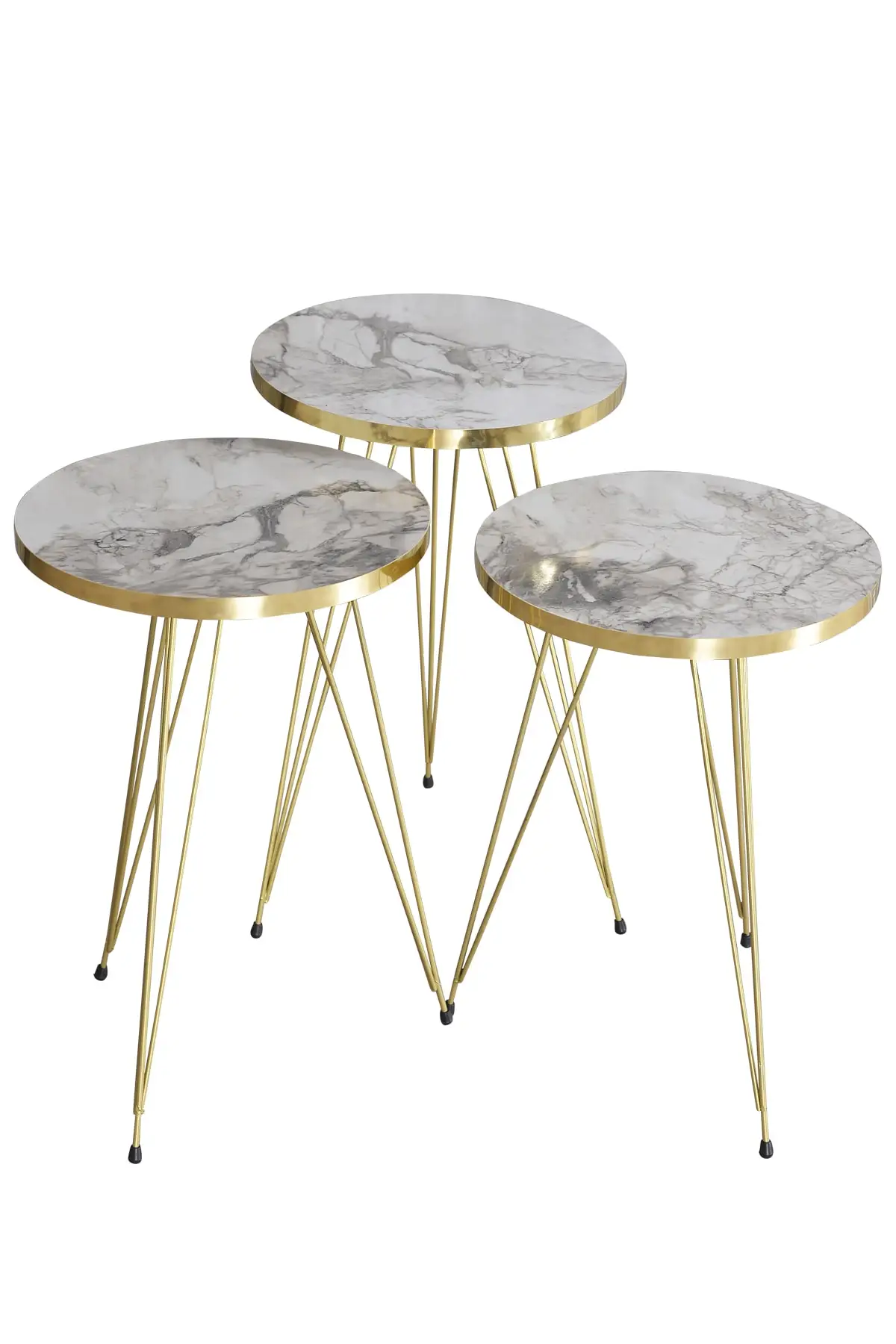 Zigon – Table basse en fil d'or, avec pieds
