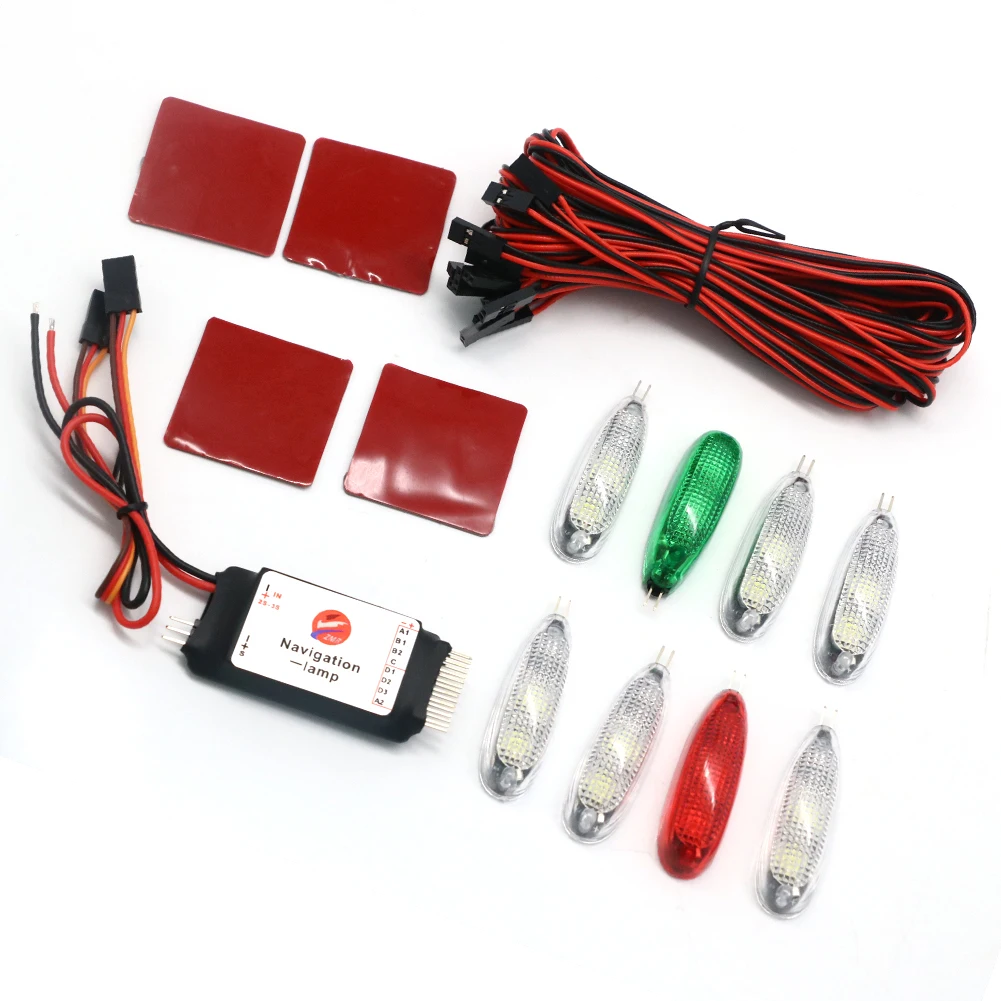 Simulation Navigation Light 2-3S Voltage 3V LED Six modes for RC fixed-wing Aircraft Ducted Like real machine