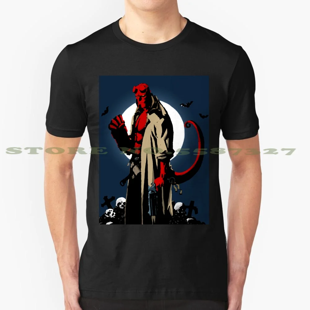 Hellboy 100% Cotton T-Shirt Hell Boy Comic Devil Red