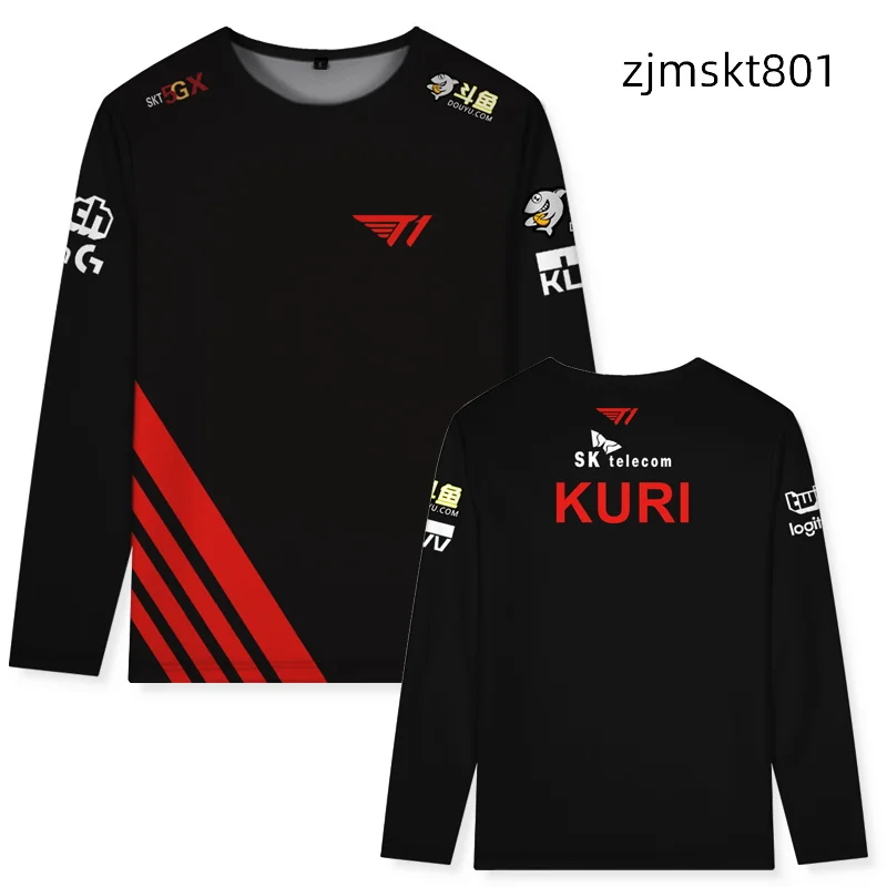 [STOCK]  Game LOL S10 S11 Spring Team SKT T1 Players Uniform Pullover Faker Men's t-shirt Cotton Top Tee New XS-4XL Plus sizes