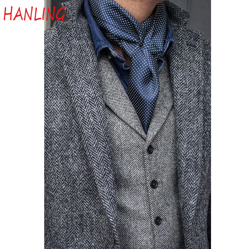 Men\'s Blazer Formal Slim Fit Jacket Winter Fleece Jacket Warm Coat Herringbone Blazer