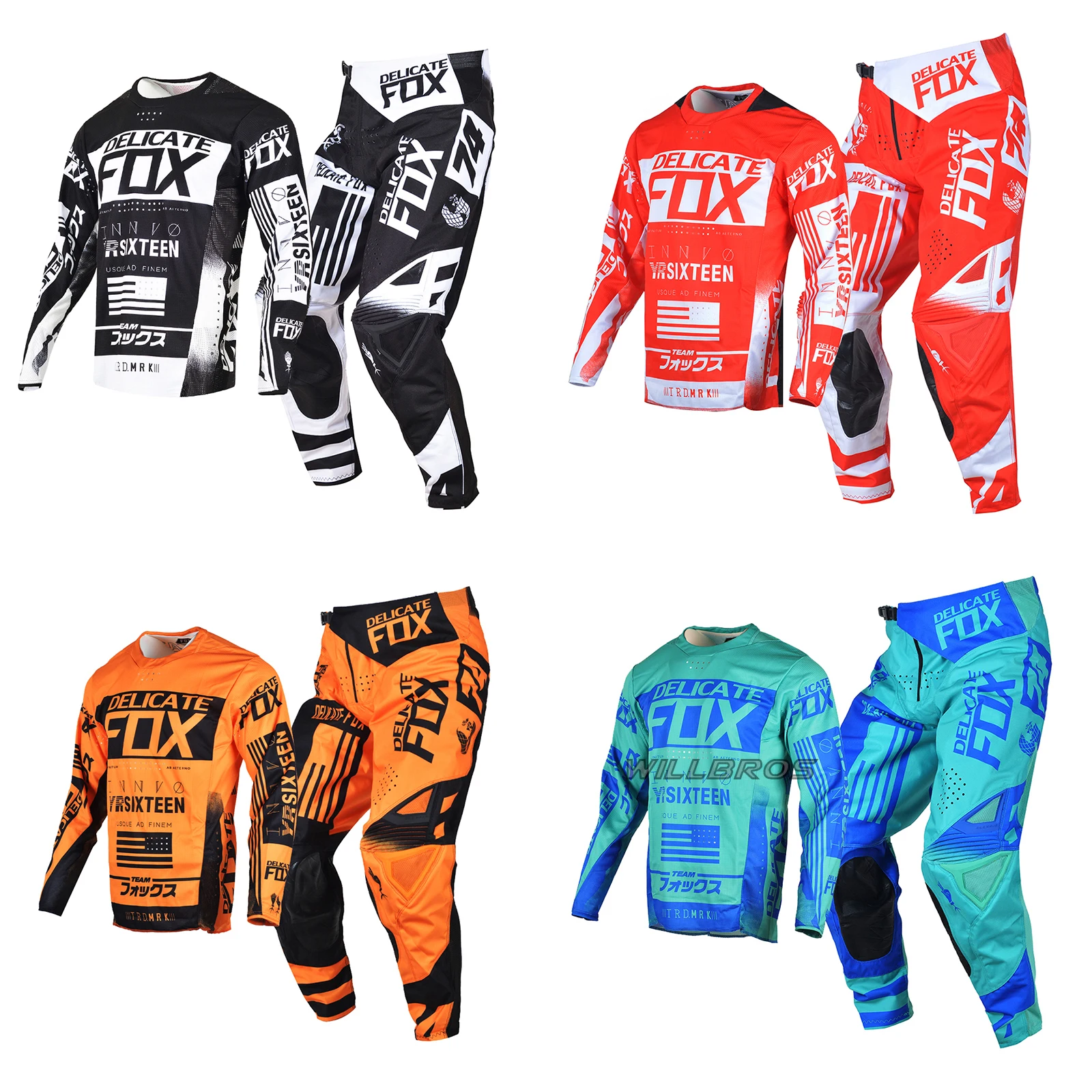 

360 Flight Jersey Pants Motocross Racing Gear Set Mountain Bike Cycling Combo Kits Mens Motorbike Moto Cross Black Suit