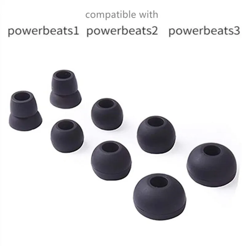 4 Pairs Ear Tips Earbuds Silicone Replacement Eargels for Powerbeats1 2 3 Wireless Beats Stereo Headphones Ear Buds