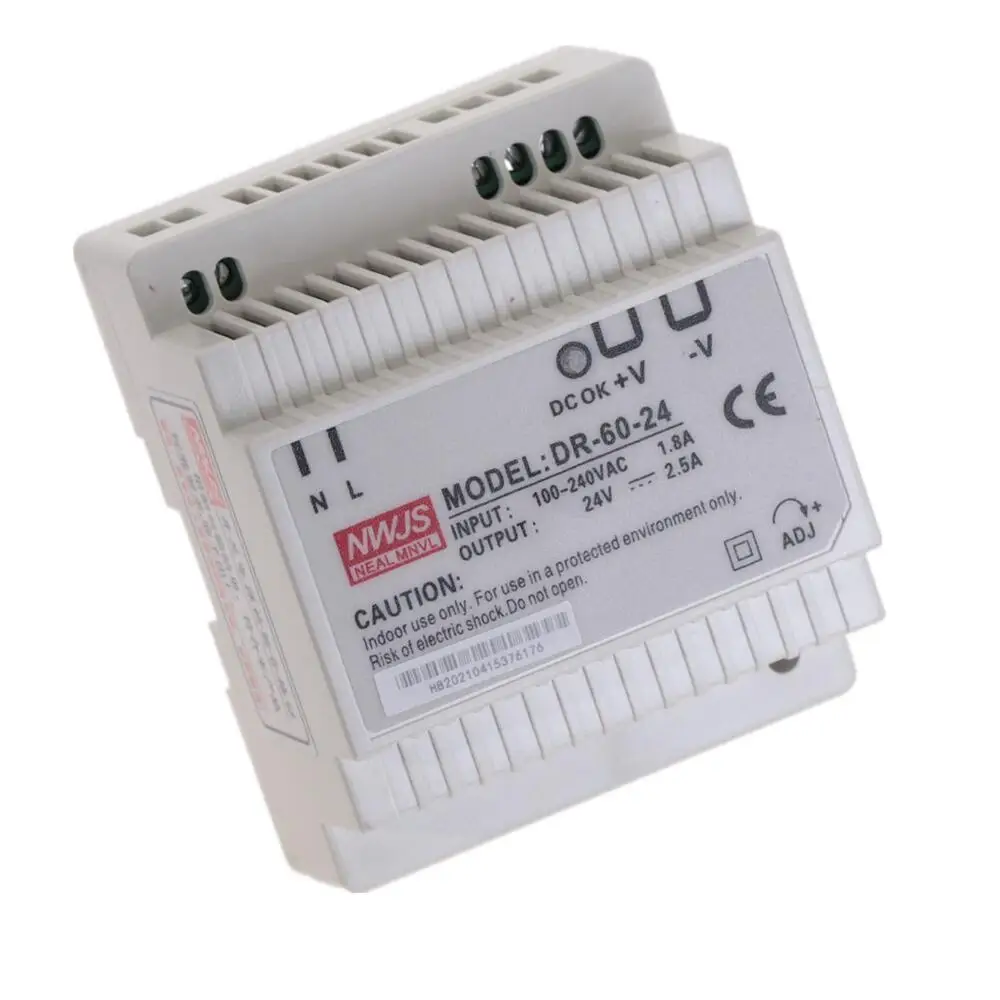 DR-60 DR-45 DR-30 30W 45W 60W Single Output 5V 12V 15V 24V Din Rail Switching Power Supply