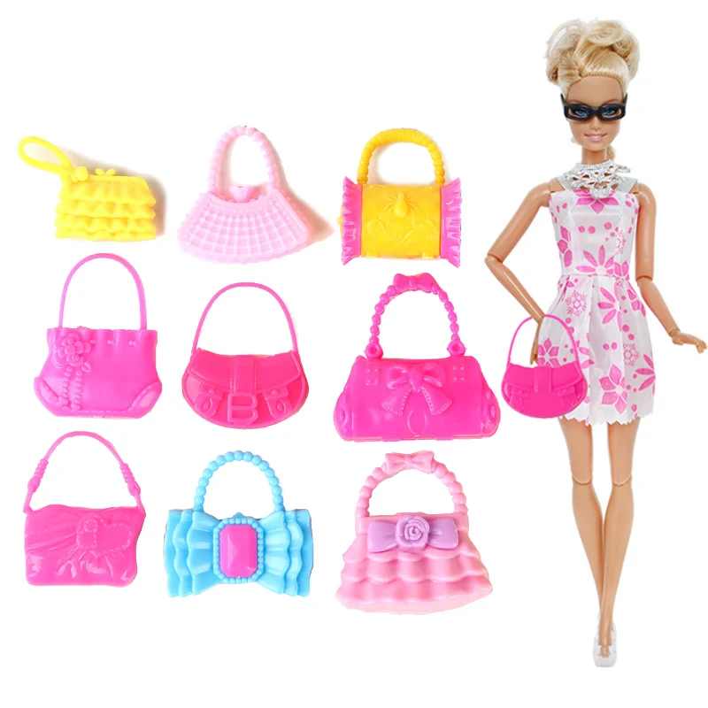 10 Mix Fashion Handbags Doll Accessories For 1/6 Doll Handbag Shoulder Bags Purse Accessory Girl DIY Dress Doll Toys