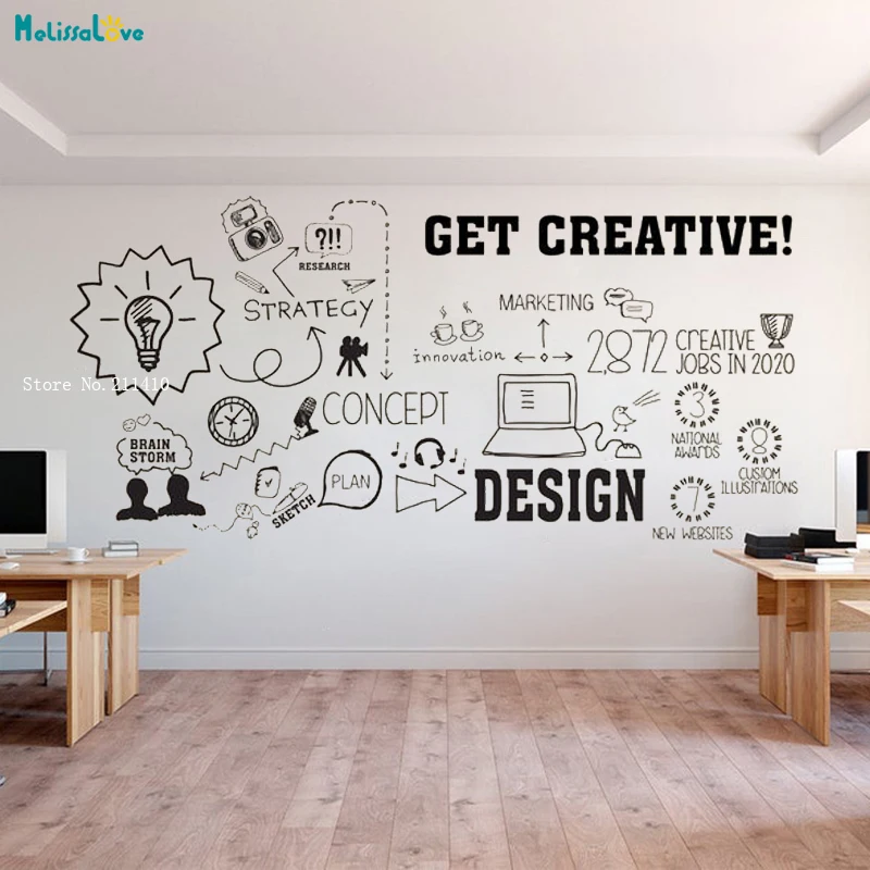 Office Marketing Decor Wall Decals Idea Teamwork Business Worker Inspire Office Decor Motivation Stickers Unique Gift YT4932