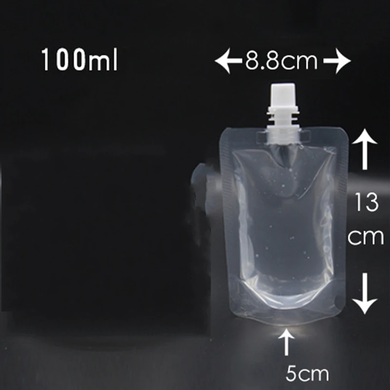 100ml 200ml 250ml 300ml 500ml Empty Stand up Plastic Drink Bag Spout Pouch for Beverage Liquid Juice Milk Coffee Storage bag
