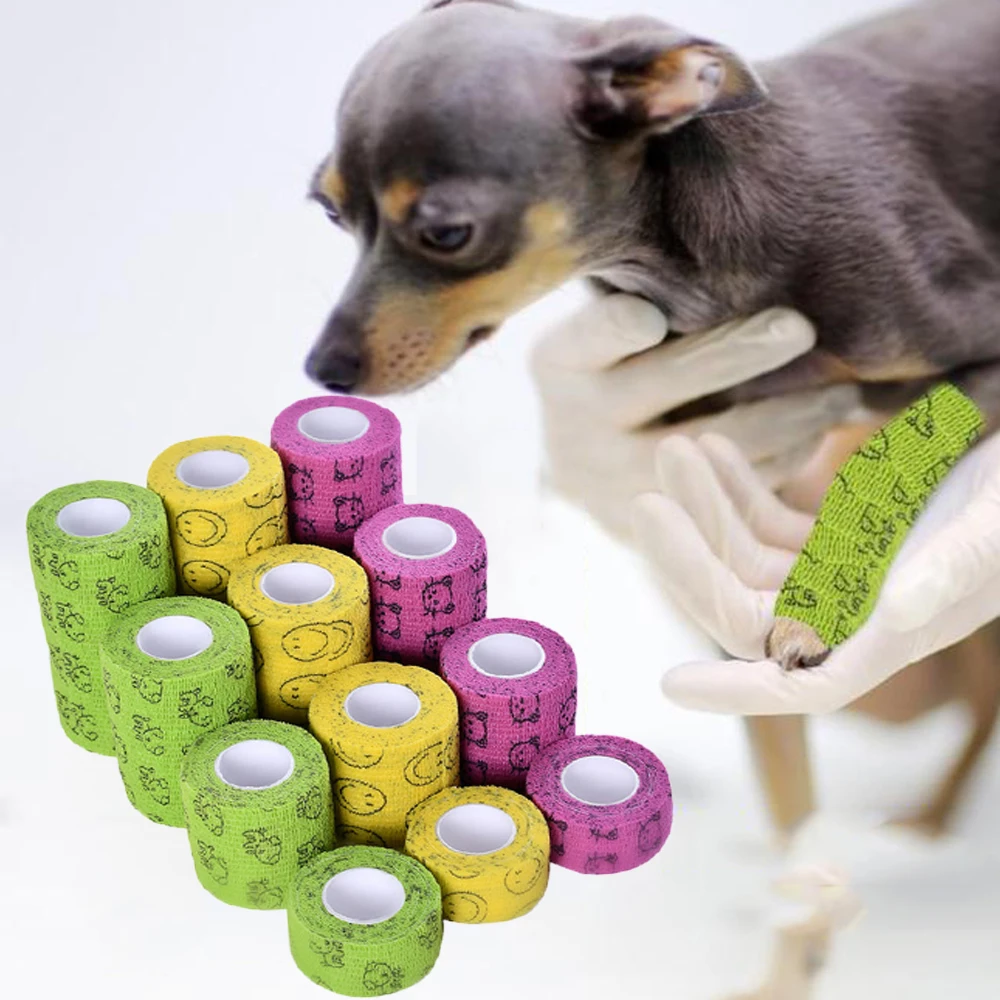 Pet Bandage High Elasticity Breathable Dog Dressing Paste Kitten Wound Care Accessories Clean Dressing Cloth Veterinary Supplies