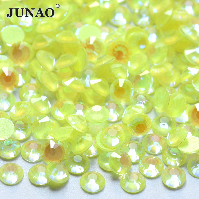 JUNAO SS6 16 20 30 Luminous Rhinestones Glow In Dark Flatback Glass Strass Non Hotfix Noctilucent Stone Nail Art Decorations