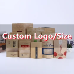 Food Packaging Bag Customized Size Logo Kraft/White Ziplock Snack Coffee Dean Tea Home Storage Supplies Your Style Color Bags