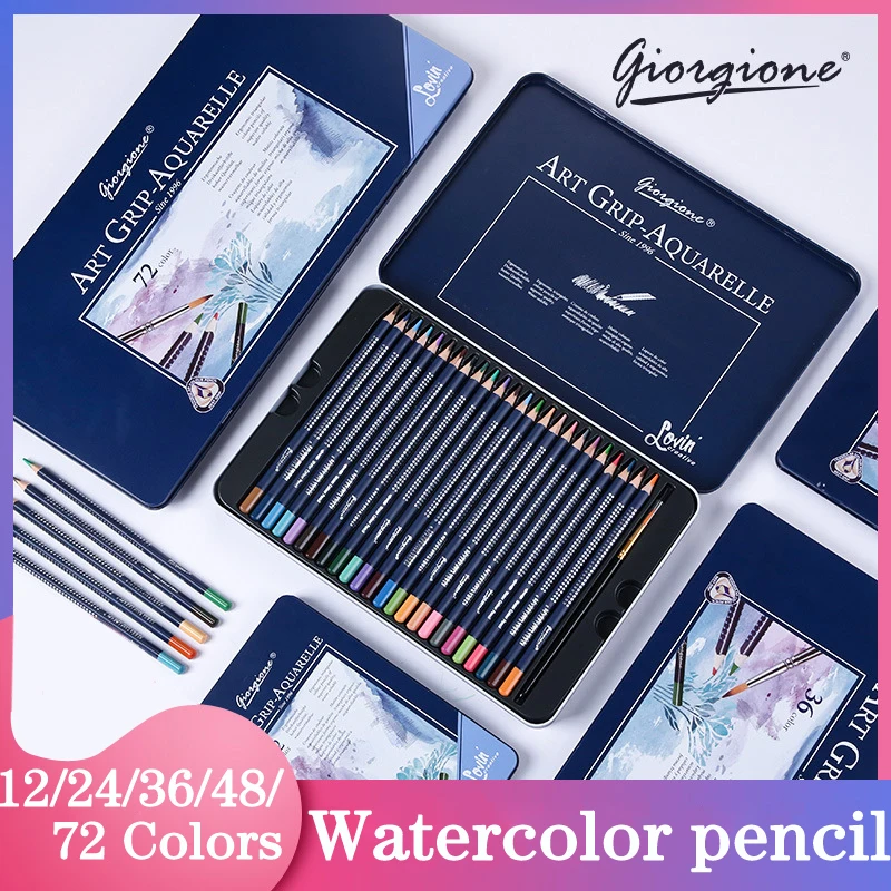 GIORGIONE Watercolor Pencils Set Triangular Wood Lapices De Colores Drawing Colour Pencil Art Sets Colouring School Supplies